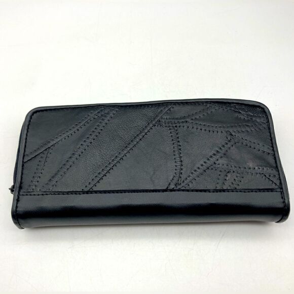 Jobar Lambskin Black Patch Multifunctional Wallet/Clutch Like New - Picture 2 of 9